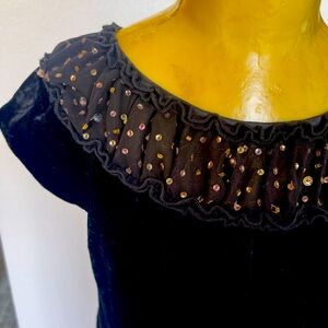 Biscotti Collezioni Girls Special Occasion Dress black Velvet  SZ 7